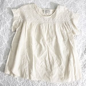 CURRENT/ELLIOTT cream cotton swing top  sz 1
